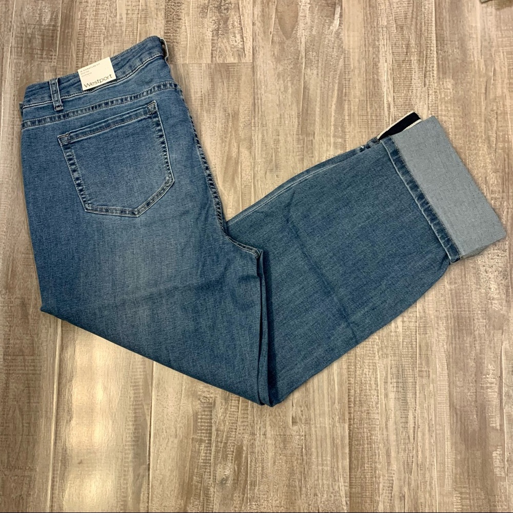 Westport Signature 5 Pkt Girlfriend Mid Rise Sz 16